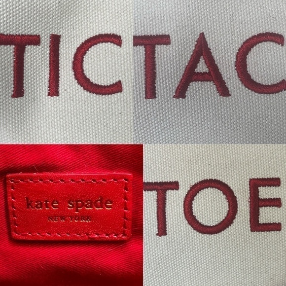Kate Spade New York Mason Long Handles "TIC TAC TOE" "CHECKERS" Canvas Game Tote - Picture 14 of 16